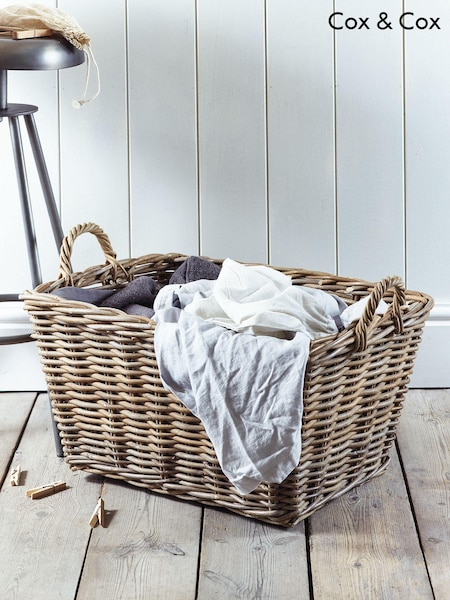 Cox & Cox Natural Rattan Rectangular Basket (AB4583) | £95