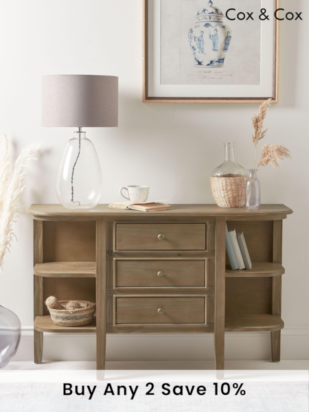 Cox & Cox Limewashed Camille Display Console (AB4584) | £850