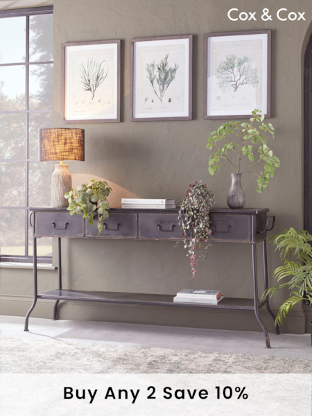 Cox & Cox Grey Industrial Iron Console Table (AB4588) | £495