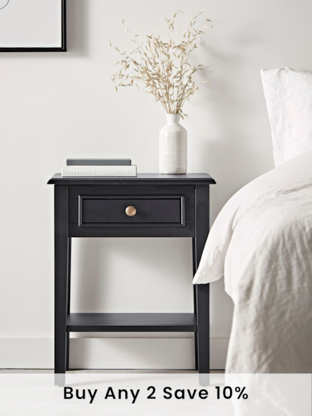 Cox & Cox Black Camille Bedside Table (AB4593) | £275