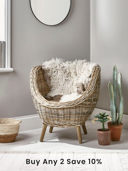 Cox & Cox Natural Round Rattan Tub Chair (AB4595) | £695