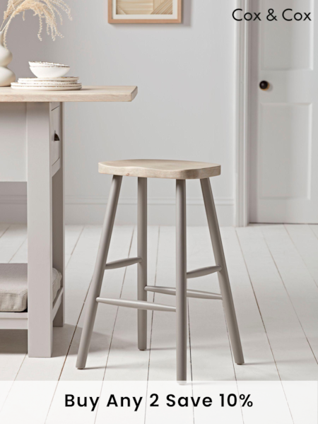 Cox & Cox Grey Limewashed Bar Stool (AB4597) | £225