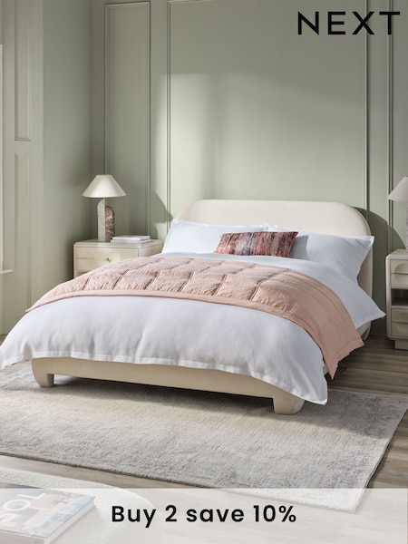 Soft Velvet Natural Oyster Lottie Upholstered Bed Frame (AB4648) | £599 - £699
