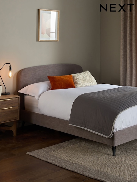 Grey Dark Warm Soft Texture Matson Upholstered Bed Frame (AB4657) | £375 - £575