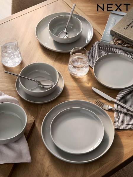 12 Piece Grey Moderna Dinner Set (AB4969) | £40