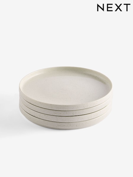 Set of 4 Natural Cream Hayden Dinner Plates (AB4970) | £32