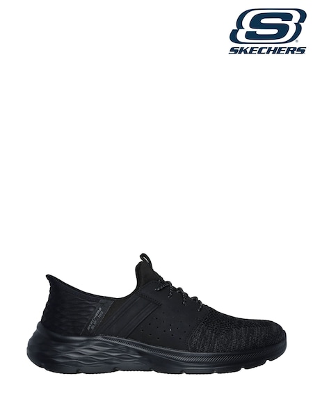 Skechers Black/White Garner Newick Slip In Trainers (AB5030) | £74