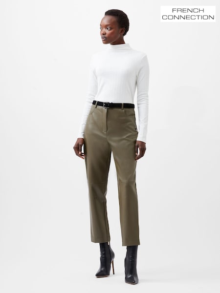 French Connection Green Crolenda PU Trousers (AB5292) | £75
