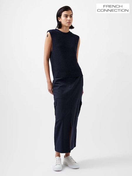 French Connection Blue Manda Open Knit Vest (AB5320) | £49