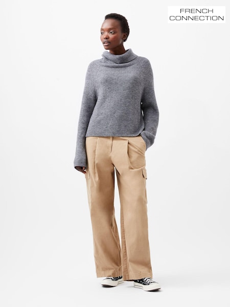 French Connection Grey Mersai Long Sleeve Roll Neck Jumper (AB5377) | £69