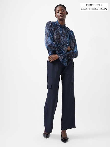 French Connection Blue Combat Cargo Trousers (AB5437) | £69