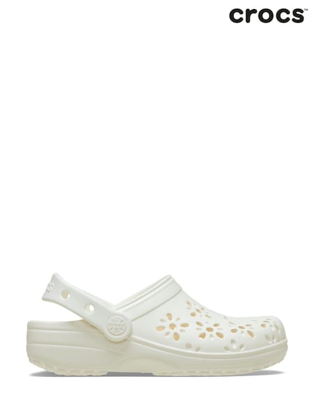 Crocs White Kids Cut Out Clogs (AB5463) | £45
