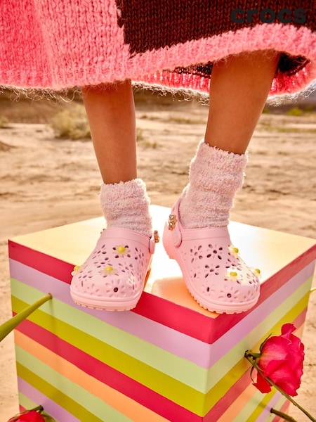 Crocs Pink MIlk Kids Cut Out Clogs (AB5468) | £45