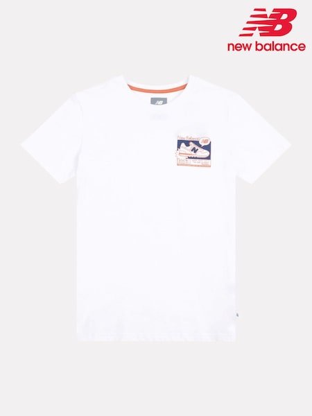 New Balance White Boys 100% Cotton Sneaker Poster T-Shirt (AB5516) | £20 - £24