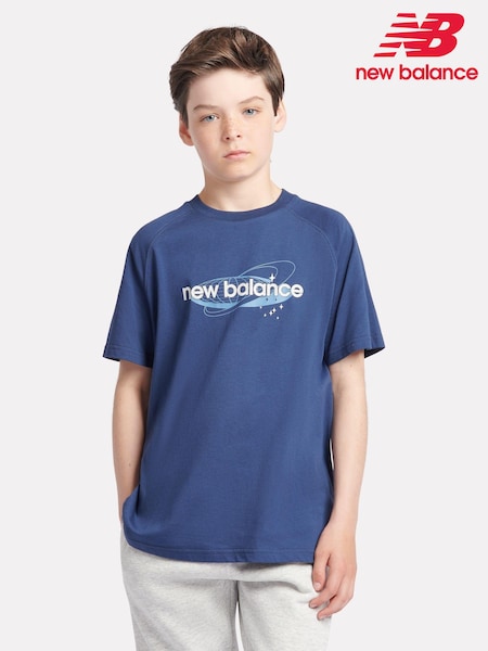 New Balance Boys Blue Global 100% Cotton T-Shirt (AB5519) | £25 - £30