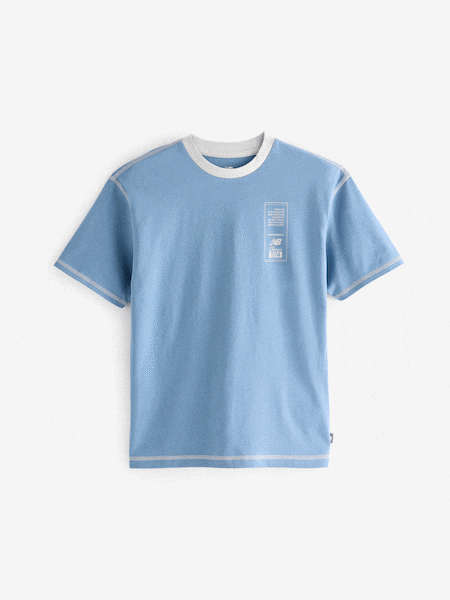 New Balance Blue Boys 100% Cotton 574 Diagram T-Shirt (AB5531) | £28 - £34