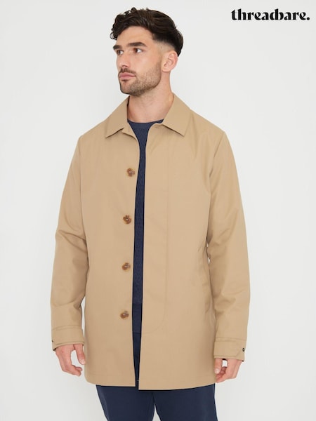 Threadbare Dark Stone Showerproof Longline Mac (AB5599) | £50