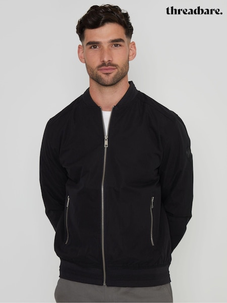 Threadbare Black Showerproof Classic Bomber Jacket (AB5632) | £40