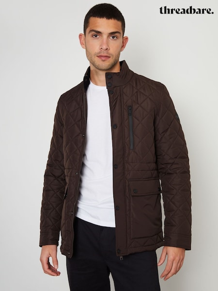 Threadbare Chocolate Brown Long Sleeve Textured Knitted Jackets (AB5636) | £50