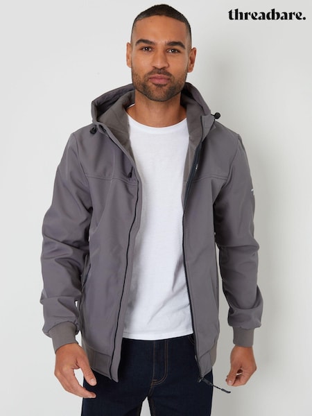 Threadbare Grey Hooded Lightweight Jacket With Stretch (AB5643) | £48