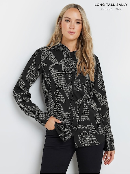 Long Tall Sally Black Stripe Long Sleeve Shirt (AB5724) | £30