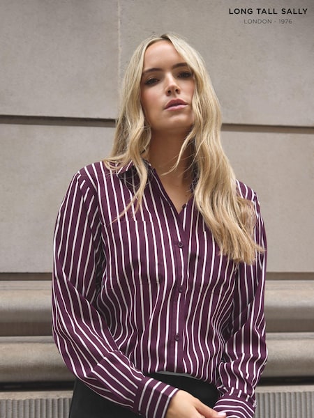 Long Tall Sally Red Stripe Long Sleeve Shirt (AB5744) | £30