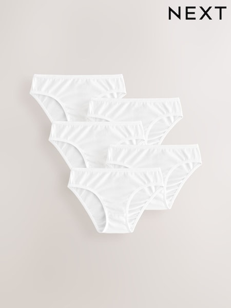White Bikini Briefs 5 Pack (5-16yrs) (AB5756) | £6 - £10