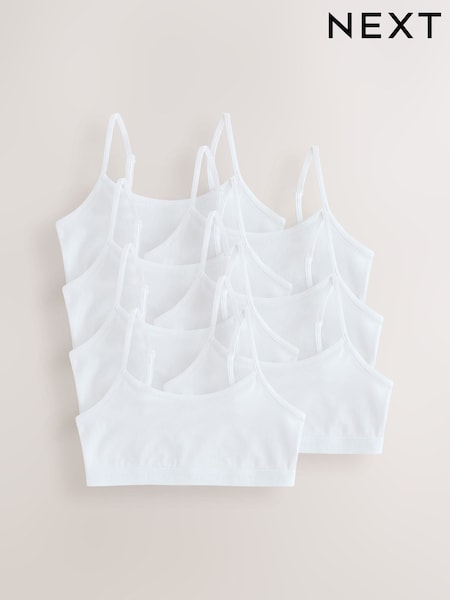 White Strappy Crop Tops 7 Pack (5-16yrs) (AB5784) | £19 - £26