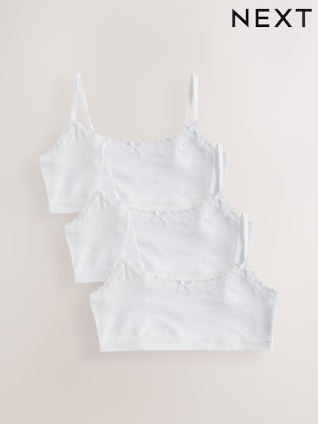 White Strappy Crop Tops 3 Pack (5-16yrs) (AB5785) | £6 - £9