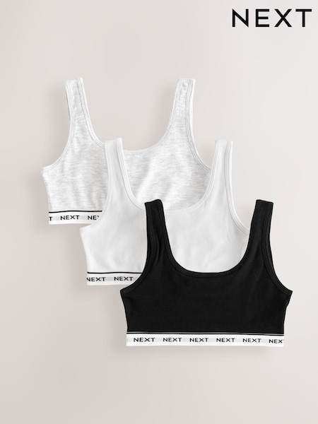 Black/White Crop Tops 3 Pack (5-16yrs) (AB5794) | £8 - £11