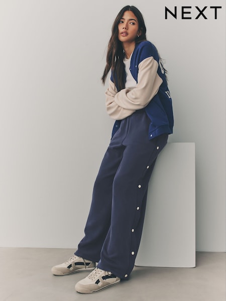 Navy Soft Jersey Popper Side Trousers (AB5856) | £38