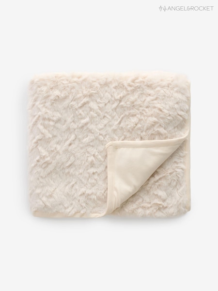 Angel & Rocket Natural Aubrey Faux Fur Blanket (AB6084) | £38