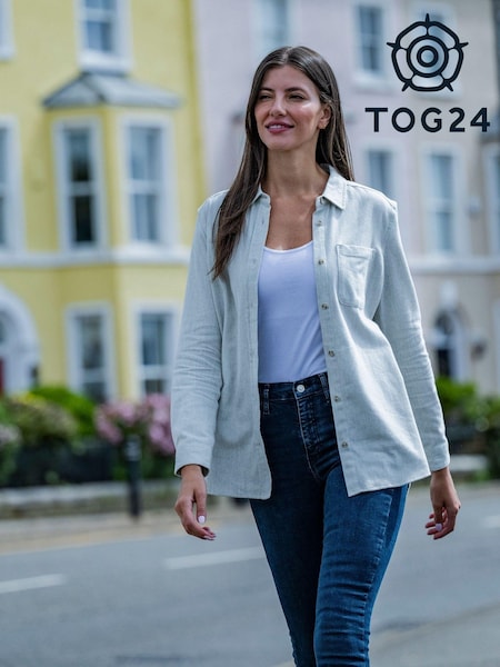 Tog 24 Cream Womens Caswell 100% Cotton Shirt (AB6097) | £26
