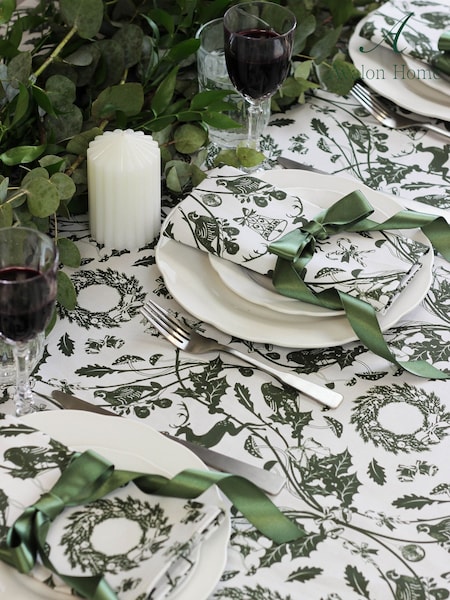 Avalon Home Green Forest Stag 100% Cotton Tablecloth (AB6218) | £84