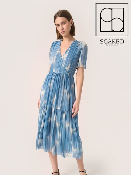 Soaked in Luxury Aldora Short Sleeve V-Neck Wrap Dress (AB6275) | £90