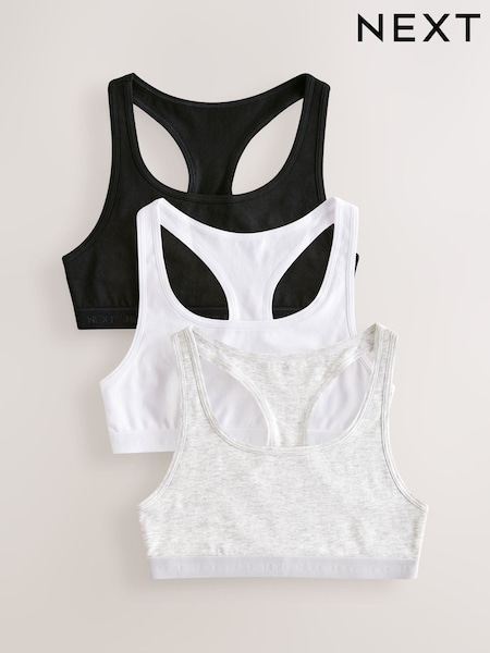 Black&White Racer Back Crop Tops 3 Pack (5-16yrs) (AB6310) | £8 - £11