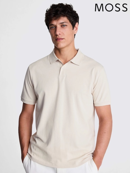 MOSS Natural Pique Polo Shirt (AB6357) | £30