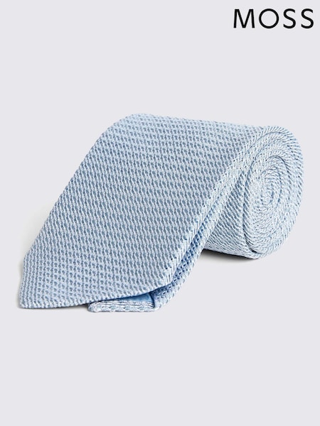 MOSS Blue Sky Grenadine Tie (AB6364) | £40