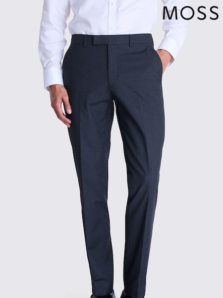MOSS Grey Tailored Fit Stretch Trousers (AB6382) | £70