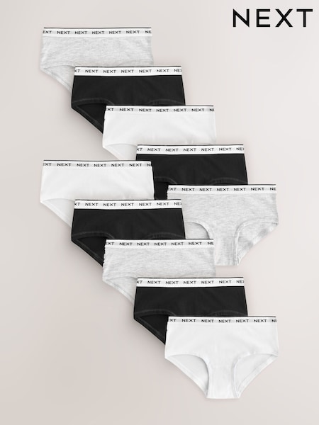Black/White Hipster Briefs 10 Pack (2-16yrs) (AB6437) | £16 - £22