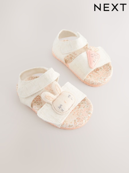 Neutral Applique Bunny Baby Sandals (0-24mths) (AB6501) | £11 - £12