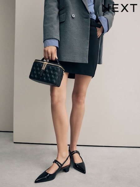 Black Quilted Cross-Body Bag (AB6594) | £30