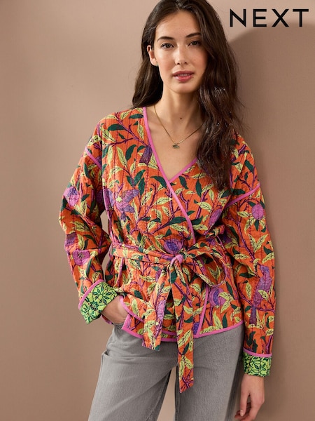 Morris & Co. Green Quilted Reversible Kimono Wrap (AB6826) | £54