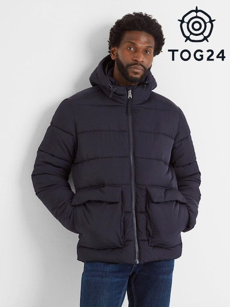 Tog 24 Black Mens Hooded & Water-Repellent Hamilton Padded Parka (AB6876) | £80
