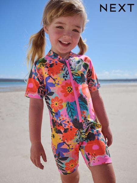 Multi Floral Sunsafe Swimsuit (3mths-10yrs) (AB7034) | £13 - £15
