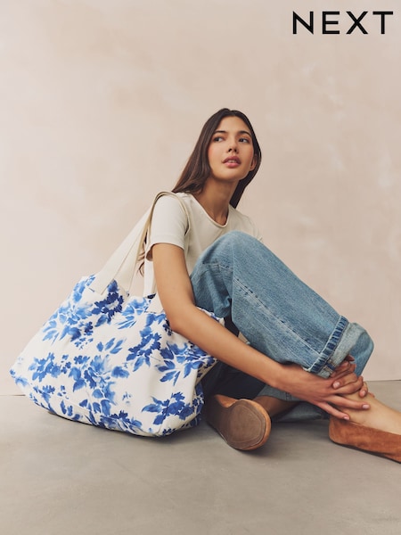 Blue Print Reusable Canvas Bag (AB7111) | £16