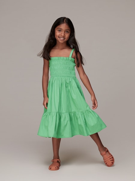 Whistles Green Kids Penelope 100% Cotton Sundress (AB7196) | £42