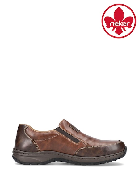 Rieker Mens Elasticated Brown Shoes (AB7592) | £67