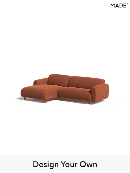 Matt Velvet Easy Clean/Burnt Orange Diego By Made (AB7680) | £1,499