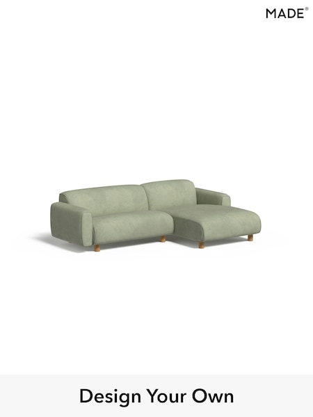 Matt Velvet Easy Clean/Willow Green Diego By Made (AB7719) | £1,499